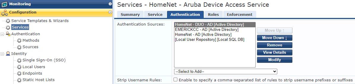 Clearpass w/ SSH & DUO MFA